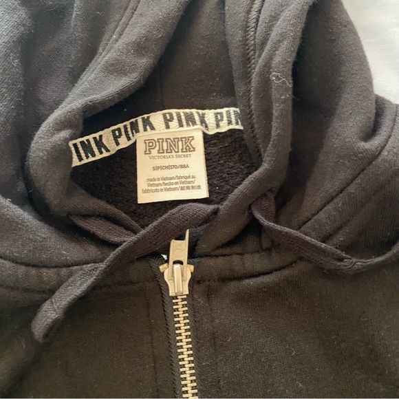 Pink Black Zip Up Hoodie - Picture 3 of 3